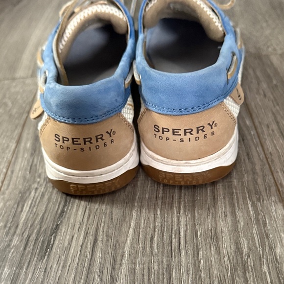 Sperry Blue and Cream Boat Shoes Size 9 - Picture 4 of 8